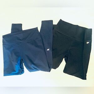 Bundle of 2 Fabletics Powerhold Leggings - Navy Blue 7/8 Black Capri Women’s L